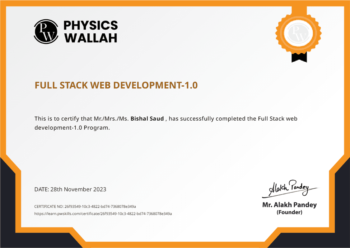 certificate